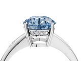 White gold Fancy Blue Asscher  Solitaire Pavé Band Prong Setting Ring_4
