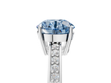 White gold Fancy Blue Asscher  Solitaire Pavé Band Prong Setting Ring_5