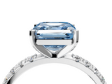 White gold Fancy Blue Asscher  Solitaire Pavé Band with Four-Prong Setting_20