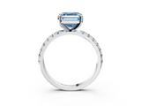 White gold Fancy Blue Asscher  Solitaire Pavé Band with Four-Prong Setting_20
