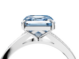 White gold Fancy Blue Asscher  Solitaire Pavé Band with Four-Prong Setting_21