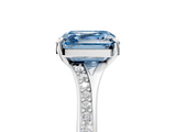 White gold Fancy Blue Asscher  Solitaire Pavé Band with Four-Prong Setting_22