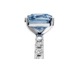 White gold Fancy Blue Asscher  Solitaire Pavé Band with Four-Prong Setting_22