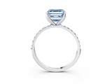 White gold Fancy Blue Asscher  Solitaire Pavé Diamond Engagement Ring with Four-Prong Setting_20