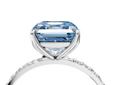 White gold Fancy Blue Asscher  Solitaire Pavé Diamond Engagement Ring with Four-Prong Setting_21