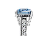 White gold Fancy Blue Asscher  Solitaire Pavé Diamond Milgrain Engagement Ring with Four-Prong Setting_5