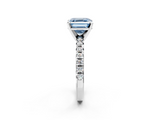 White gold Fancy Blue Asscher  Solitaire Pave Diamond Engagement Ring with Four-Prong Setting_2