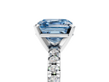 White gold Fancy Blue Asscher  Solitaire Pave Diamond Engagement Ring with Four-Prong Setting_5
