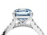 White gold Fancy Blue Asscher  Solitaire Pave Diamond Engagement Ring with Prong Setting_21