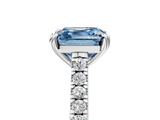 White gold Fancy Blue Asscher  Solitaire Pave Diamond Engagement Ring with Prong Setting_21