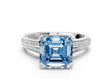 White gold Fancy Blue Asscher  Solitaire Pave Split Shank Engagement Ring with Six-Prong Setting_17