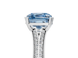 White gold Fancy Blue Asscher  Solitaire Pave Split Shank Engagement Ring with Six-Prong Setting_22