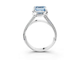 White gold Fancy Blue Asscher  Solitaire Pave Split Shank Ring with Four-Prong Setting_120