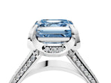 White gold Fancy Blue Asscher  Solitaire Pave Split Shank Ring with Four-Prong Setting_37