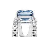 White gold Fancy Blue Asscher  Solitaire Split Shank Pave Diamond Ring_46