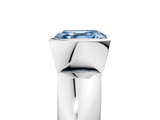 White gold Fancy Blue Asscher  Solitaire Tension Set Diamond Ring with Wide Band_59