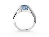 White gold Fancy Blue Asscher  Solitaire Tension Set Diamond Ring_57