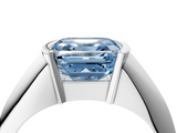 White gold Fancy Blue Asscher  Solitaire Tension Set Diamond Ring_58
