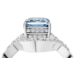 White gold Fancy Blue Asscher  Solitaire Twist Band Pavé Diamond Engagement Ring_19