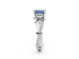 White gold Fancy Blue Asscher  Solitaire Twist Band with Pavé Accents and Four-Prong Setting_22