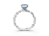 White gold Fancy Blue Asscher  Solitaire Twisted Band with Pavé Accents and Four-Prong Setting_23