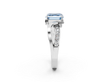 White gold Fancy Blue Asscher  Solitaire Twisted Band with Prong Setting_22