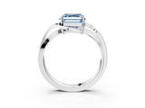 White gold Fancy Blue Asscher  Solitaire Twisted Band with Prong Setting_23
