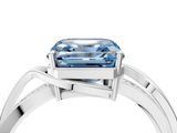 White gold Fancy Blue Asscher  Solitaire Twisted Band with Prong Setting_24