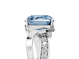 White gold Fancy Blue Asscher  Solitaire Twisted Band with Prong Setting_25
