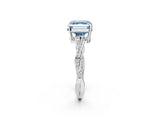 White gold Fancy Blue Asscher  Solitaire Twisted Pave Diamond Ring with Four-Prong Setting_14