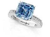 White gold Fancy Blue Asscher  Solitaire with Pavé Band and Four-Prong Setting_48