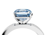 White gold Fancy Blue Asscher  Solitaire with Pavé Band and Four-Prong Setting_51