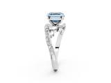 White gold Fancy Blue Asscher  Solitaire with Pavé Twist Band and Four-Prong Setting_19