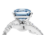White gold Fancy Blue Asscher  Solitaire with Pavé Twist Band and Four-Prong Setting_21