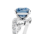 White gold Fancy Blue Asscher  Solitaire with Pavé Twist Band and Four-Prong Setting_22