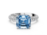 White gold Fancy Blue Asscher  Solitaire with Pave Band and Four-Prong Setting_20
