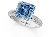 White gold Fancy Blue Asscher  Solitaire with Pave Band and Four-Prong Setting_21