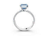 White gold Fancy Blue Asscher  Solitaire with Pave Band and Four-Prong Setting_23