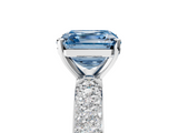 White gold Fancy Blue Asscher  Solitaire with Pave Band and Four-Prong Setting_25