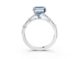 White gold Fancy Blue Asscher  Solitaire with Side Baguettes and Channel Set Band_3