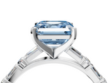 White gold Fancy Blue Asscher  Solitaire with Side Baguettes and Channel Set Band_4