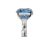 White gold Fancy Blue Asscher  Solitaire with Side Baguettes and Channel Set Band_5