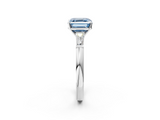 White gold Fancy Blue Asscher  Solitaire with Tapered Baguette Side Stones on a Classic Band with Four-Prong Setting_2