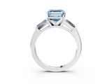 White gold Fancy Blue Asscher  Solitaire with Tapered Baguette Side Stones on a Classic Band with Four-Prong Setting_3