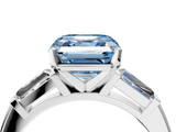 White gold Fancy Blue Asscher  Solitaire with Tapered Baguette Side Stones on a Classic Band with Four-Prong Setting_4