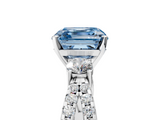 White gold Fancy Blue Asscher  Three-Stone Diamond Ring with Pavé Split Shank and Four-Prong Setting_22