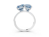 White gold Fancy Blue Asscher  and Emerald Cut Toi Moi Ring with Prong Setting_67
