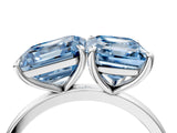 White gold Fancy Blue Asscher  and Emerald Cut Toi Moi Ring with Prong Setting_68