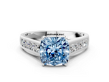 White gold Fancy Blue Cushion  Brilliant Channel-Set Solitaire Ring with Four-Prong Setting_37
