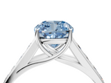 White gold Fancy Blue Cushion  Brilliant Channel-Set Solitaire Ring with Four-Prong Setting_41